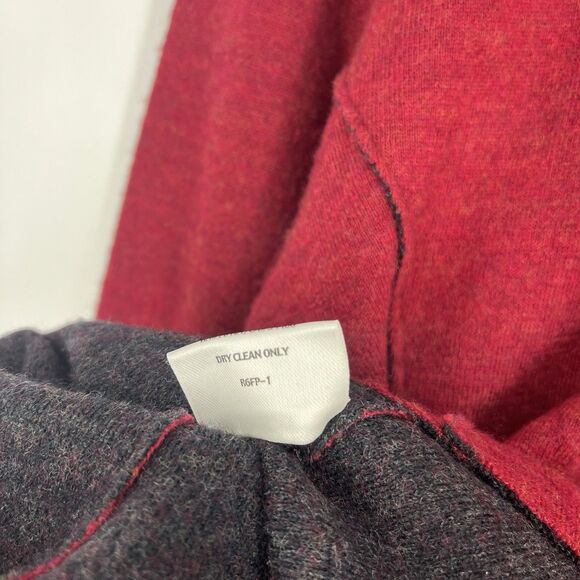 Eileen Fisher Sweater Size Large Red Felted Merino Wool Blazer Jacket Button Up - Picture 9 of 9